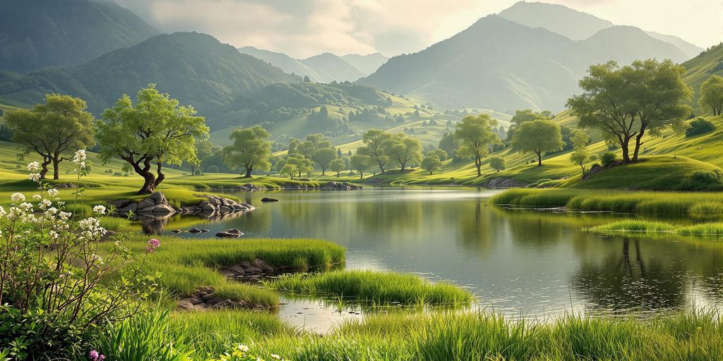 Nature scene for natural remedies for swollen knee pain.