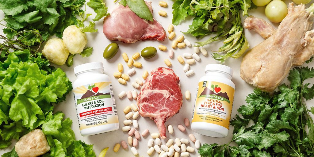 Colorful supplements with fresh vegetables for optimal health.