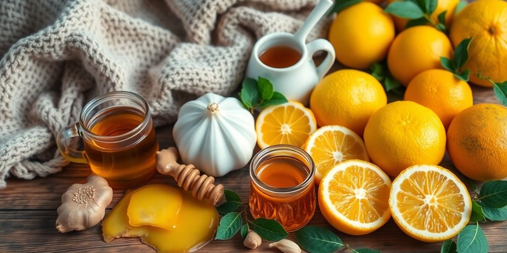 Natural ingredients for immunity boost during cold season.
