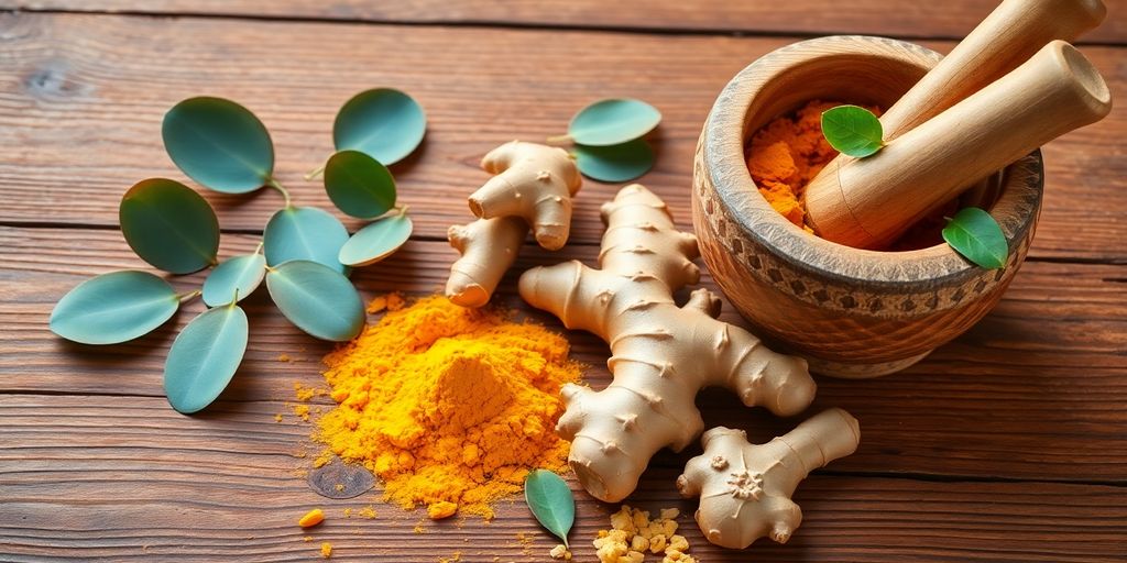 Herbs and spices for Ayurvedic joint pain relief solutions.