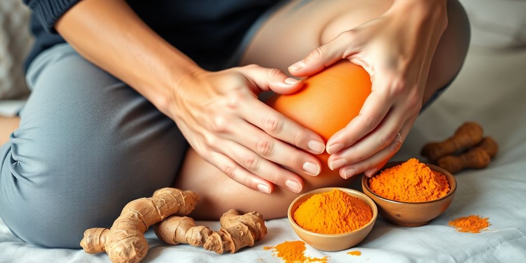 Person massaging knee for arthritis pain relief.