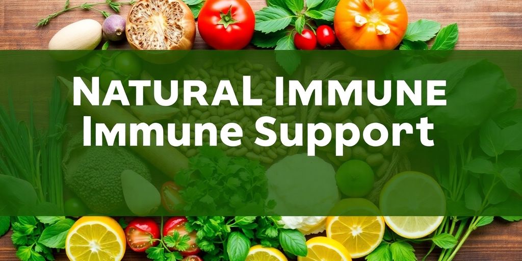Colorful herbs and fruits for immune support.
